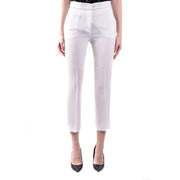 Maxmara white women’s tailored high waist trousers with subtle pleats and a minimalist spring summer design