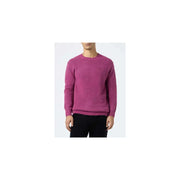 Mc2 Saint Barth Herren-Strickpullover aus Alpaka, fuchsiafarben, Rundhalsausschnitt, strukturierte Oberfläche, gerippte Bündchen und Saum