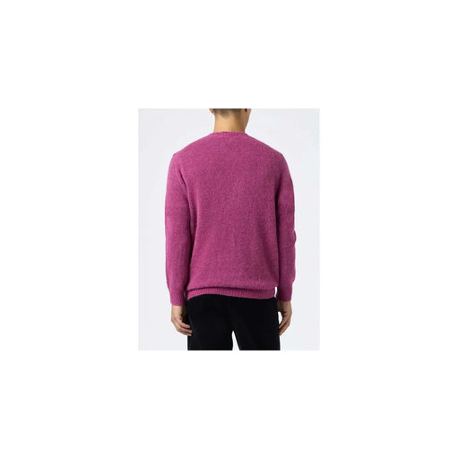 A vibrant fuchsia alpaca knitwear sweater by Mc2 Saint Barth with textured fabric and ribbed cuffs