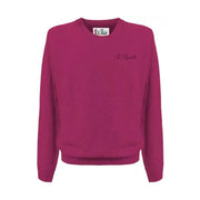 Ein magentafarbener Alpaka-Strickpullover mit Rundhalsausschnitt für Herren von Mc2 Saint Barth in Fuchsia