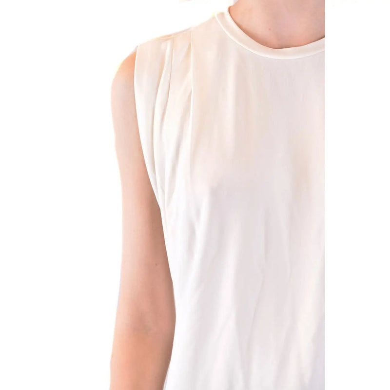 Ärmelloses Tanktop aus weißer Baumwolle von Michael Kors für Damen top mit weich fließendem Stoff und dezenten Falten an der Schulter