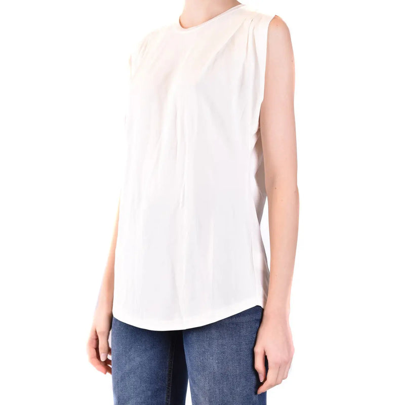 Ärmelloses Tanktop aus weißer Baumwolle von Michael Kors für Damen top mit lockerer Passform und dezenten Schulterfalten