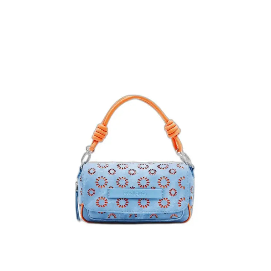 Desigual women bag - Blue mini bag with orange trim featured