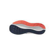 Mizuno Herren-Sneaker, graue Stoffsohle, Sportschuhe mit korallenfarbener Zwischensohle, marineblauer Außensohle und weißen Akzenten