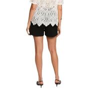 Morgan De Toi Schwarze Damenshorts aus Polyestergemisch mit geschwungenem Saum