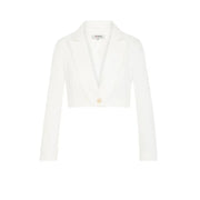 Morgan De Toi weißer, kurzer Blazer mit einem Knopf und fallendem Revers