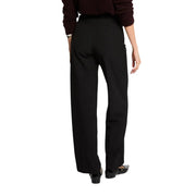 Morgan de toi Schwarze Damenhose aus Polyester-Elastan mit elegantem, tailliertem Schnitt und weitem Bein