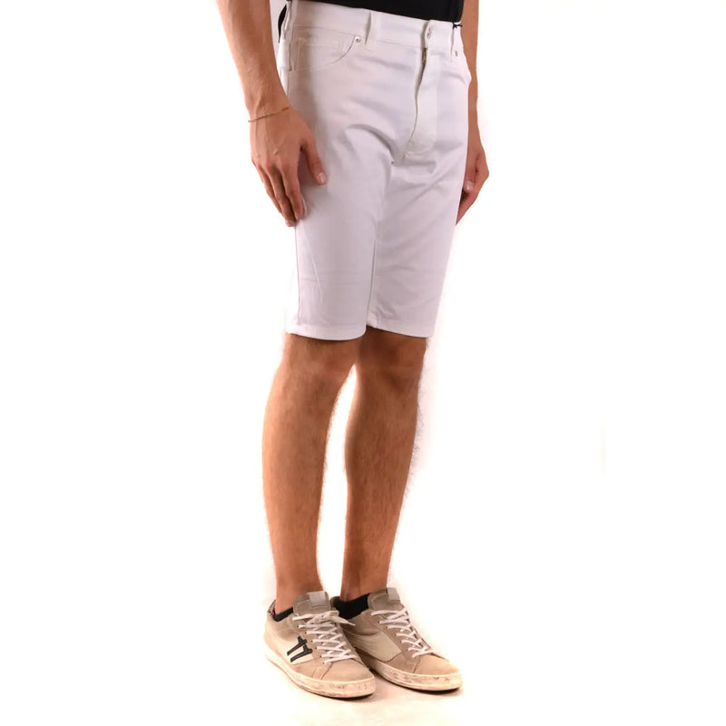 Moschino Weiße Baumwollshorts für Herren mit fünf Taschen und Knopfverschluss, Vorderansicht