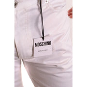 Moschino Baumwollshorts für Damen in Weiß mit Markenetikett, Vorderansicht