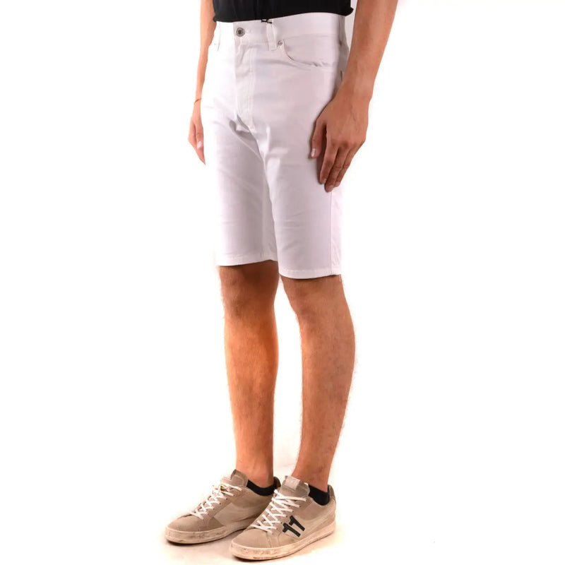 Moschino Weiße Baumwollshorts für Damen mit fünf Taschen und Knopfverschluss, Vorderansicht
