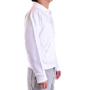 Weißer Moschino Herren-Hoodie aus Baumwolle mit klassischem, minimalistischem Design und gerippten Bündchen