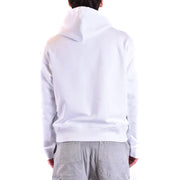 Weiß Moschino Herren-Hoodie aus weicher, glatter Baumwolle mit Rundhalsausschnitt und klaren Linien