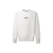 Weiß Moschino Herren-Sweatshirt aus Baumwolle mit Rundhalsausschnitt und schwarzem, gesticktem Logo-Aufdruck
