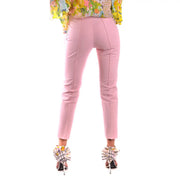 Moschino Rosa Damenhose mit hohem Bund, taillierter Passform und vertikalen Ziernähten, italienische Fertigung, Frühjahr/Sommer