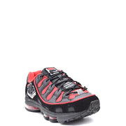 MSGM Herren-Sneaker aus schwarzem Leder und Nylon mit schwarzen und roten Akzenten fila m6m Sneaker mit dicker, luftgepolsterter Sohle