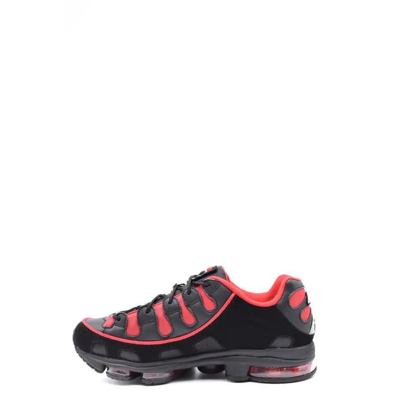 MSGM Herren-Sneaker aus schwarzem Leder und Nylon mit schwarzem und rotem Nike Air Max Plus Design und durchscheinender Luftdämpfung