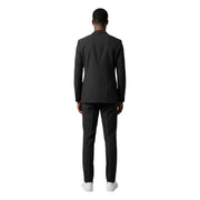 Mulish men suit black slim fit tailored jacket with sleek modern cut and subtle textured polyester viscose fabric