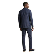 Mulish Herrenanzug, blau, V-Ausschnitt, Revers, Polyester-Mischgewebe, Giorgione-AB, marineblau, tailliert, klassisch geschnitten mit dezenter Struktur