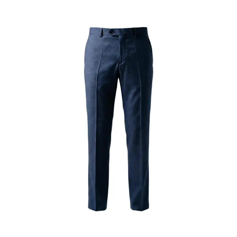 Marineblaue, strukturierte Wollhose mit dezentem Fischgrätmuster und klassischer, schmal zulaufender Passform. Mulish Herrenanzug GIORGIONE-AB