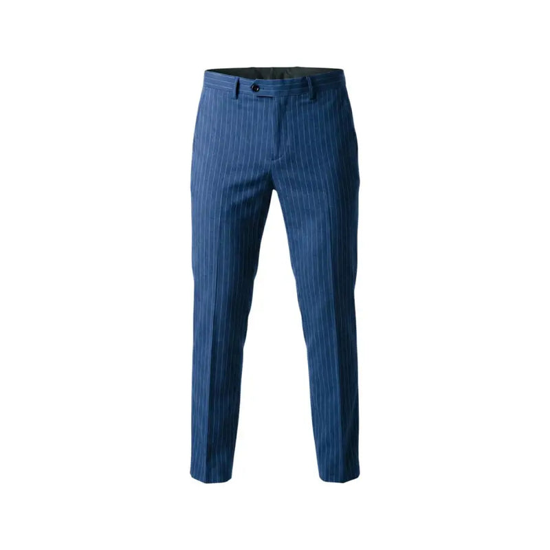 Mulish Herrenanzug, hellblauer Nadelstreifenanzug aus Polyester mit dunkler Knopfleiste
