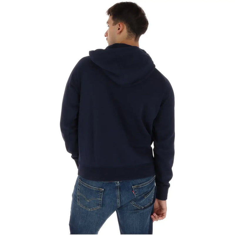 Napapijri Herren-Hoodie aus blauer Baumwolle in Marineblau mit Kapuze, ideal für die Freizeit.