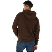 Napapijri Herren-Hoodie aus brauner Baumwolle mit gerippten Bündchen und Saum in Kapuzenform