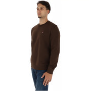 Napapijri Braunes Herren-Sweatshirt aus Baumwolle mit Rundhalsausschnitt und kleinem, gesticktem Logo auf der linken Brust.