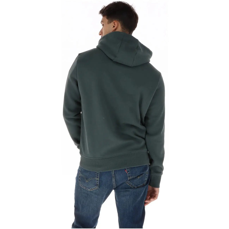 Napapijri Herren-Hoodie aus grüner Baumwolle mit dunkelgrüner Kapuze, weichem, strukturiertem Stoff und gerippten Bündchen