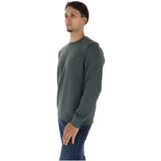 Napapijri Herren-Sweatshirt aus grüner Baumwolle mit Rundhalsausschnitt, dunkelgrüner Farbe und kleinem, gesticktem Logo auf der linken Brustseite