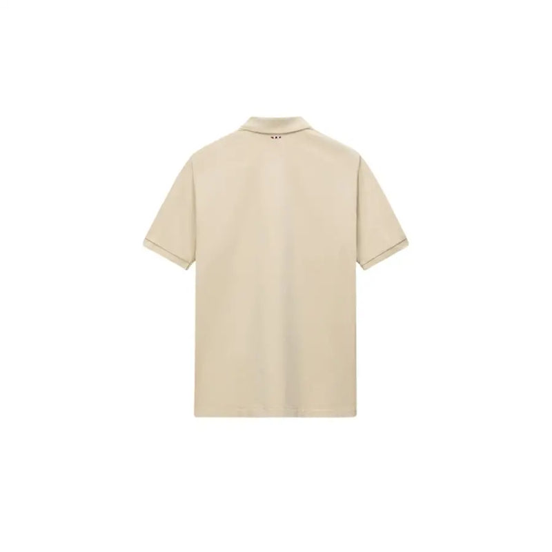 Beige napapijri Kurzarm-Poloshirt für Herren aus gelber Baumwolle mit klassischem Kragen und dezenten Ziernähten