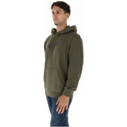 Olivgrün Napapijri Herren-Sweatshirt mit Kapuze aus Baumwoll-Polyester-Mischgewebe mit dezentem, dunklem Logo auf der Brust
