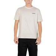 Off-white Napapijri Herren Kurzarm t-shirt mit kleinem, schwarzem, gesticktem Logo auf der linken Brust