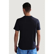 Napapijri Männer t-shirt schwarzes, kurzärmeliges Baumwoll-Freizeitkleidungsstück mit Rundhalsausschnitt, von vorne sichtbar