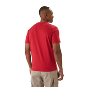Napapijri Herren-T-Shirt, rot, kurzärmelig, Baumwolle, Rundhalsausschnitt, Freizeitkleidung in leuchtendem Rot