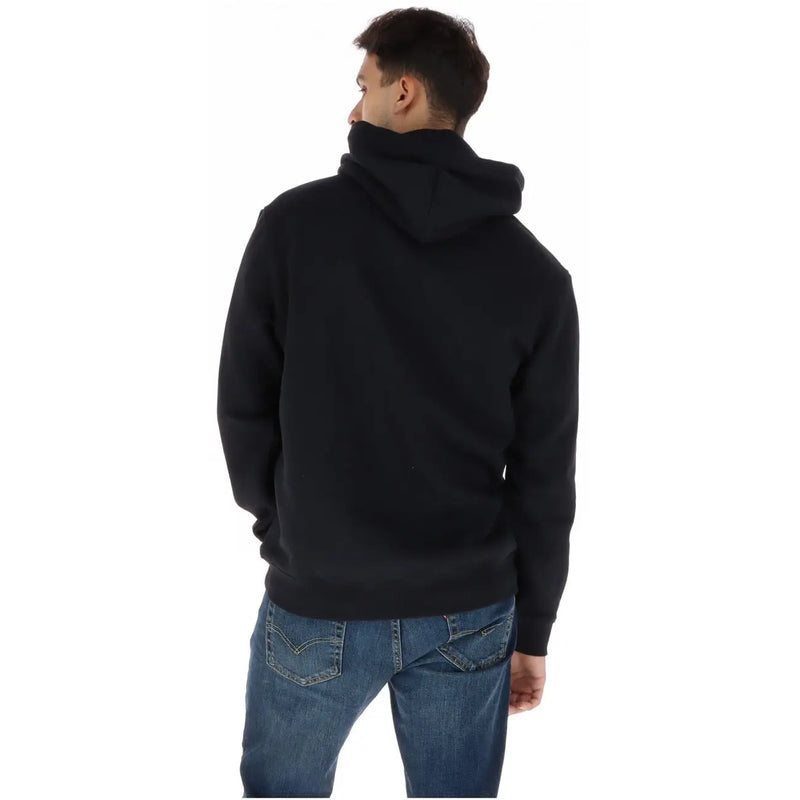 Napapijri Schwarzer Herren-Kapuzenpullover aus Baumwolle mit weichem, glattem Stoff und klassischem Design, von der Rückseite gesehen