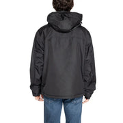 Napapijri Schwarze Steppjacke für Herren mit Kapuze und dezenten Nahtdetails, Vorderansicht