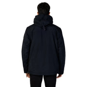 Napapijri Schwarze Steppjacke für Herren mit Kapuze und dezenten Ziernähten, Vorderansicht