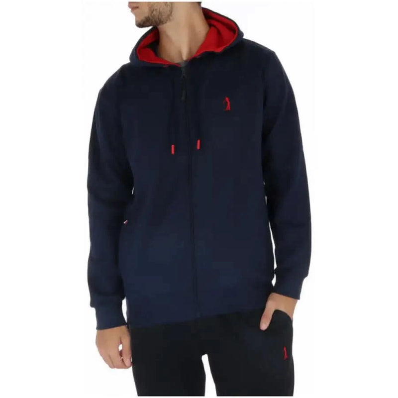 Navy blue hoodie with red accents and drawstrings from U.S. Golf Club for men’s style