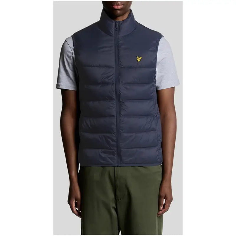 Navy blue puffer vest from Lyle & Scott Men Gilets in black nylon and polyester fabric