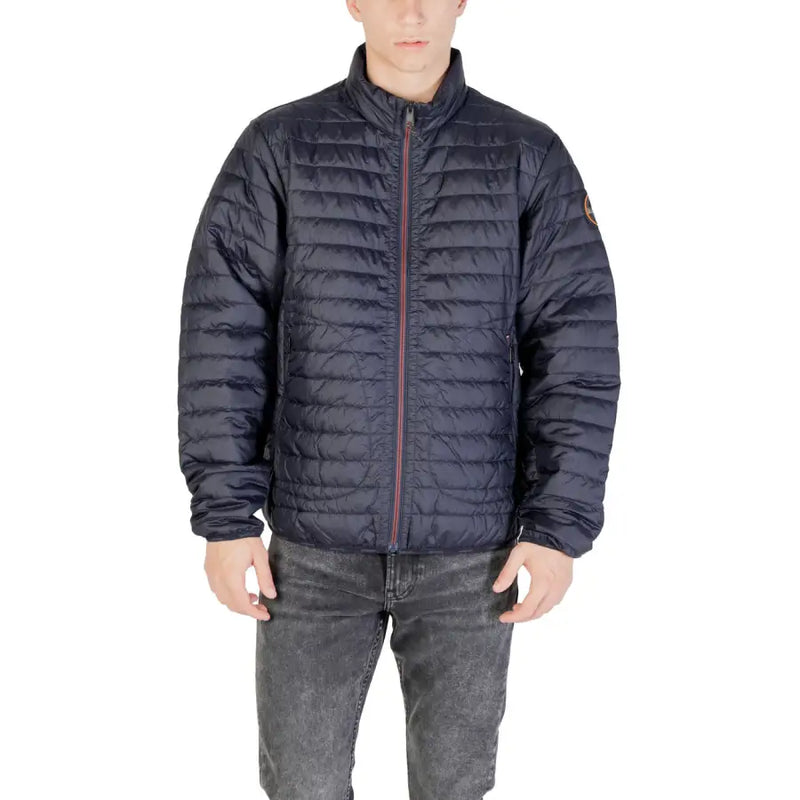 Navy blue quilted jacket from the Black Quilted Puffer Jacket product line