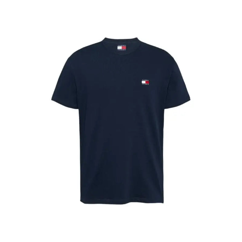 Navy blue Tommy Hilfiger men’s organic cotton round neck T-shirt display