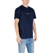 Navy blue Tommy Jeans T shirt displayed for men’s casual fashion style