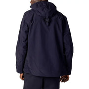 Navy Hooded Jacket with Mesh Lining displayed on a clothing retail website