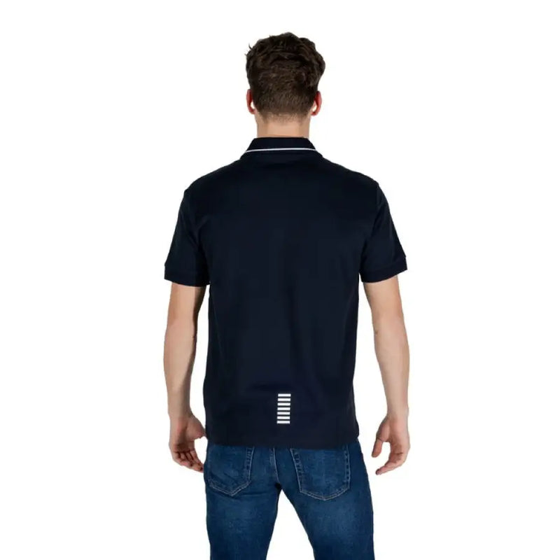 Navy polo shirt with white trim from Ea7 Men’s Blue Polo Shirt Spring Summer collection