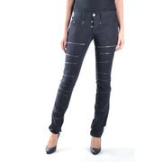Women’s black skinny jeans with horizontal zipper details from Neil Barrett Fall Winter collection
