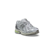 New balance Herren-Sneaker 1906r, grau, aus Synthetik, mit Schnürung, Obermaterial aus silber- und neongrünem Mesh und Gummisohle
