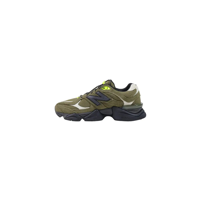 New Balance Grüne Herren-Sneaker aus Wildleder im olivgrünen Design 9060 mit schwarzen und neongelben Akzenten