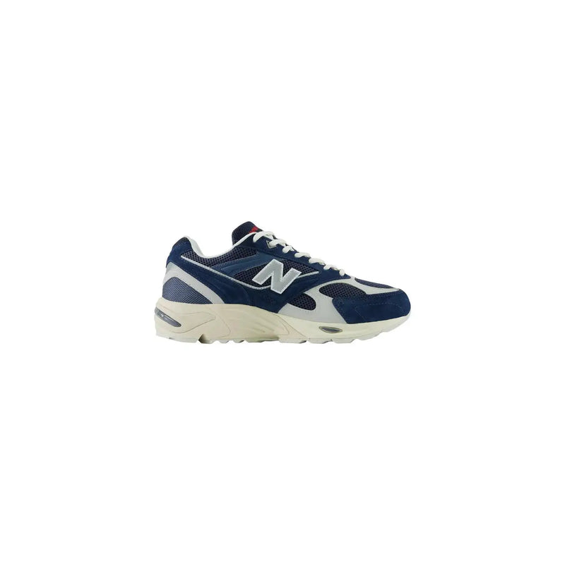 New Balance Graue Herren-Sneaker aus Wildleder mit marineblau-weißem Mesh-Wildleder-Obermaterial und cremefarbener Zwischensohle im Retro-Design