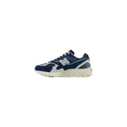 New Balance Graue Herren-Sneaker aus Wildleder in Marineblau und Weiß mit Obermaterial aus Wildledermesh und cremefarbener Gummisohle