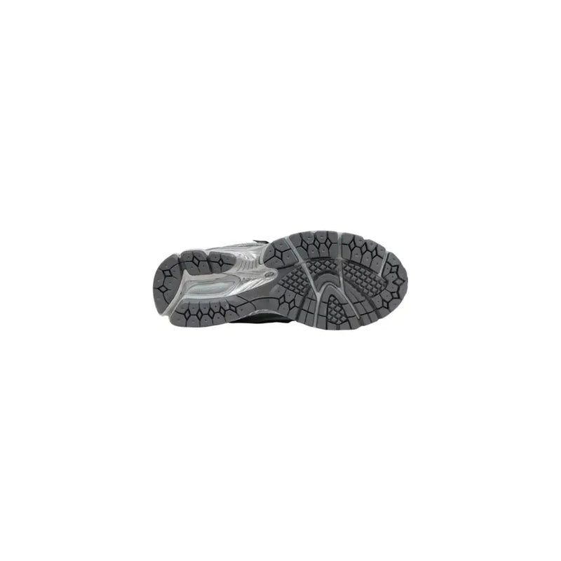 New Balance Herren-Sneaker 1906R, silberfarbene Synthetikschuhe mit schwarzem und silbernem Asics-Laufschuh und profilierter Gummisohle